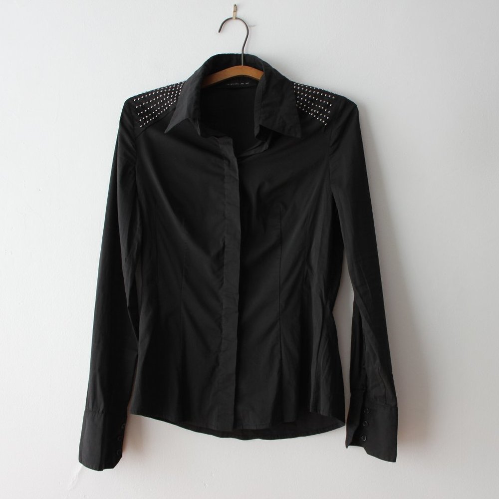 Tenax Black Button Up Blouse